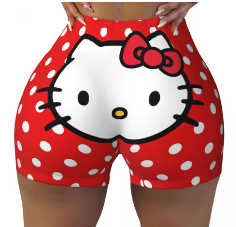 Hello Kitty Themed Yoga Shorts