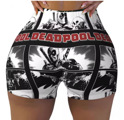 Deadpool Themed Yoga Shorts