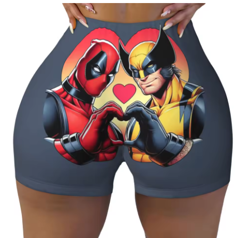 Deadpool Themed Yoga Shorts