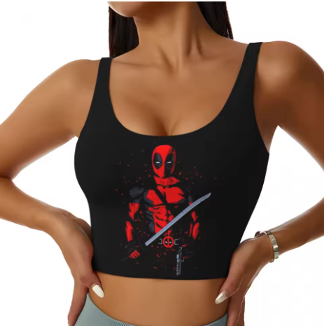 Deadpool Themed Yoga Tops