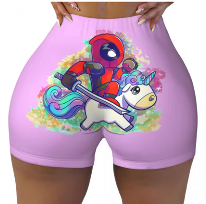 Deadpool Themed Yoga Shorts