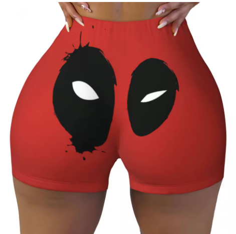Deadpool Themed Yoga Shorts