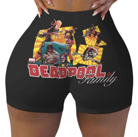 Deadpool Themed Yoga Shorts