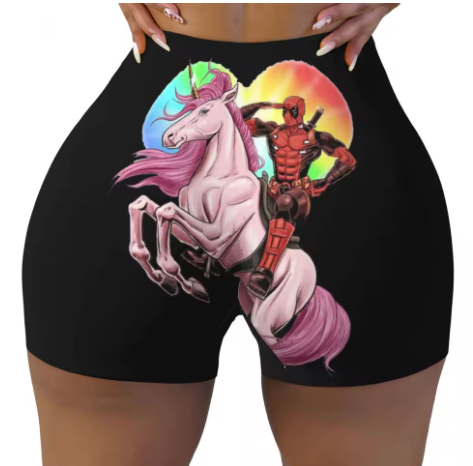 Deadpool Themed Yoga Shorts