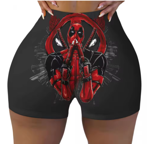 Deadpool Themed Yoga Shorts
