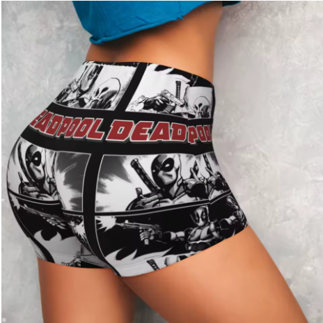 Deadpool Themed Yoga Shorts