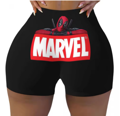 Deadpool Themed Yoga Shorts