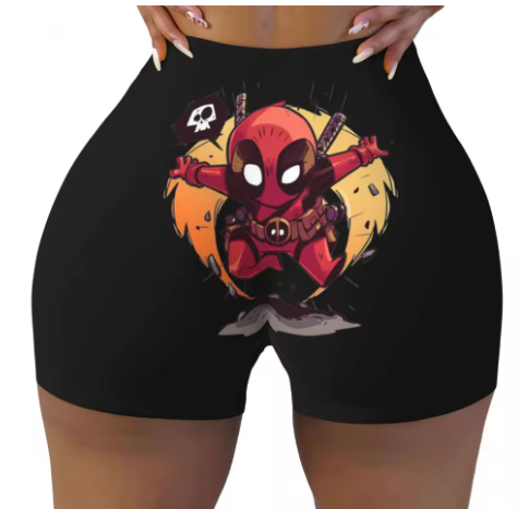 Deadpool Themed Yoga Shorts