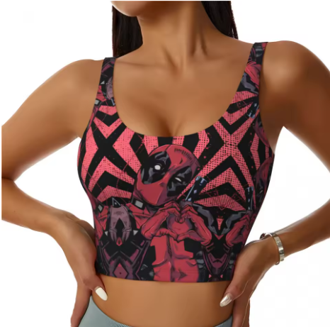 Deadpool Themed Yoga Tops