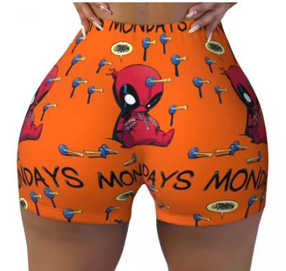 Deadpool Themed Yoga Shorts