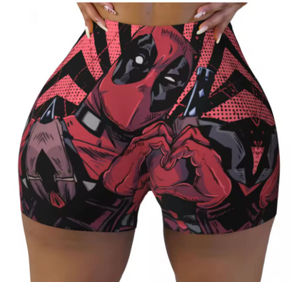 Deadpool Themed Yoga Shorts