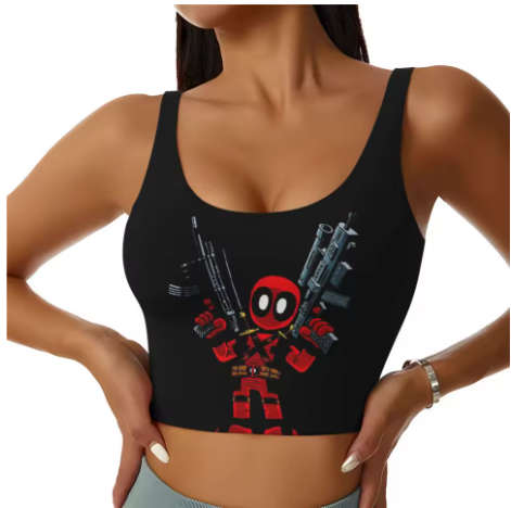 Deadpool Themed Yoga Tops
