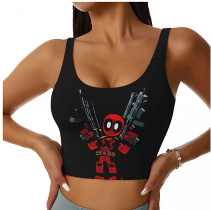 Deadpool Themed Yoga Tops