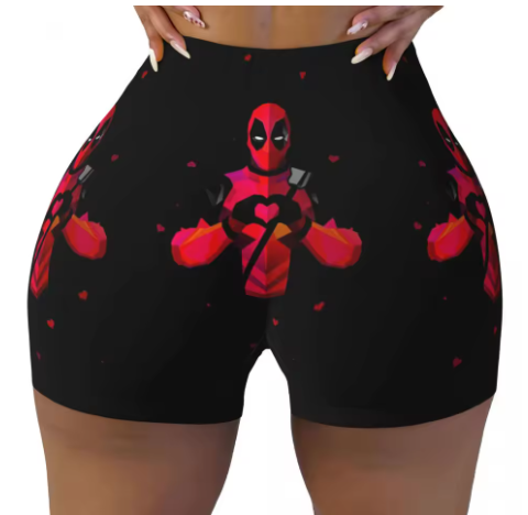 Deadpool Themed Yoga Shorts