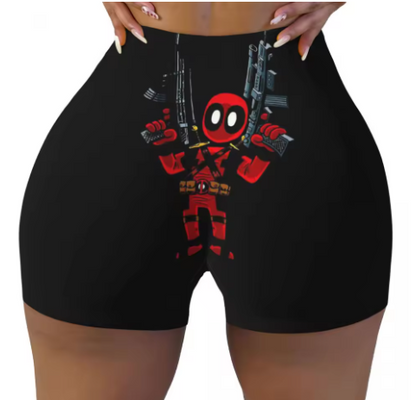 Deadpool Themed Yoga Shorts
