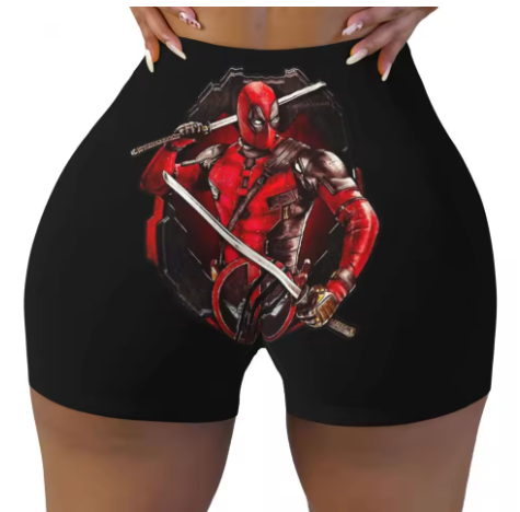 Deadpool Themed Yoga Shorts