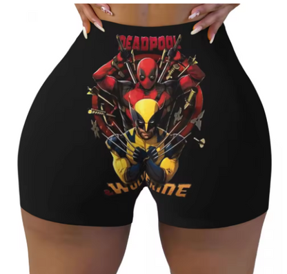 Deadpool Themed Yoga Shorts
