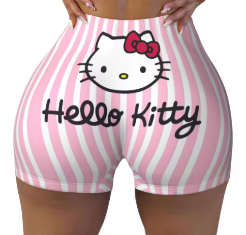 Hello Kitty Themed Yoga Shorts