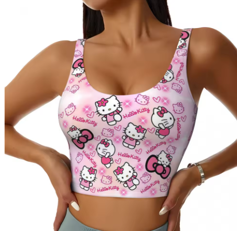 Hello Kitty Themed Yoga Tops