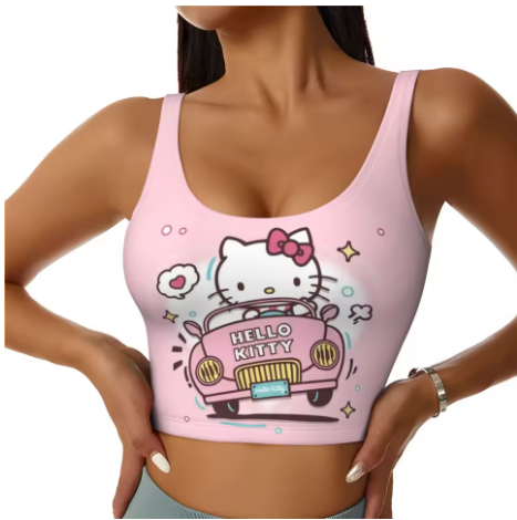 Hello Kitty Themed Yoga Tops