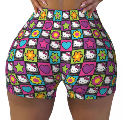 Hello Kitty Themed Yoga Shorts