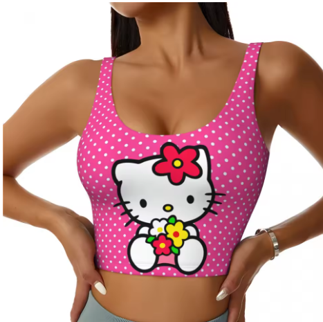 Hello Kitty Themed Yoga Tops