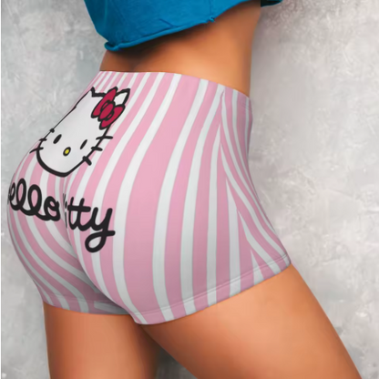 Hello Kitty Themed Yoga Shorts
