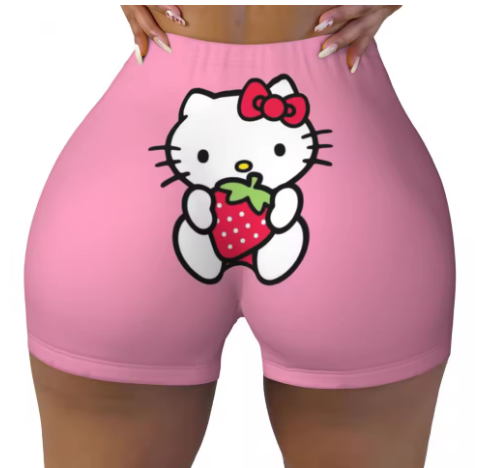 Hello Kitty Themed Yoga Shorts