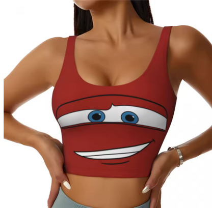 Lightning McQueen Themed Yoga Tops
