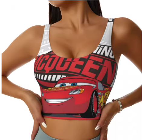 Lightning McQueen Themed Yoga Tops