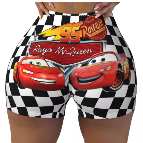 Lightning McQueen Themed Yoga Shorts