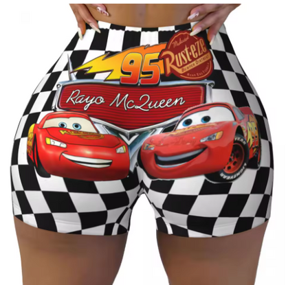 Lightning McQueen Themed Yoga Shorts