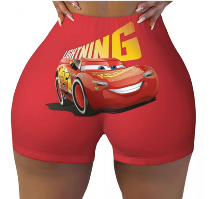 Lightning McQueen Themed Yoga Shorts