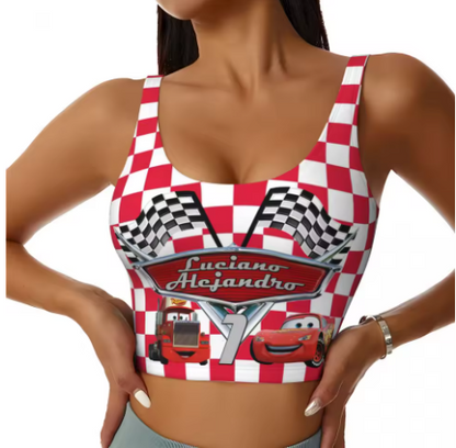 Lightning McQueen Themed Yoga Tops