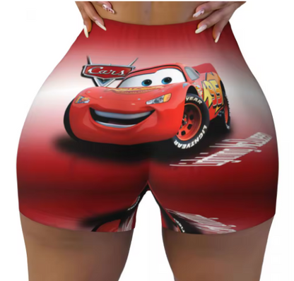 Lightning McQueen Themed Yoga Shorts