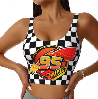 Lightning McQueen Themed Yoga Tops