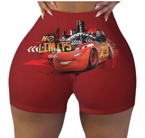 Lightning McQueen Themed Yoga Shorts