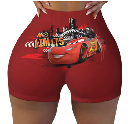 Lightning McQueen Themed Yoga Shorts