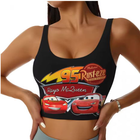 Lightning McQueen Themed Yoga Tops