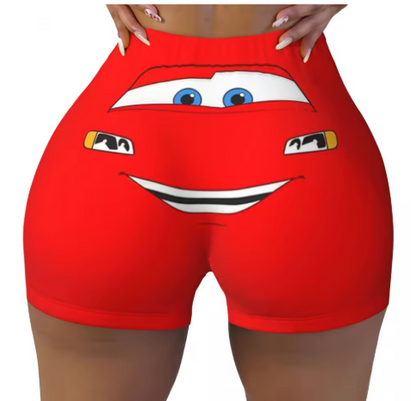 Lightning McQueen Themed Yoga Shorts