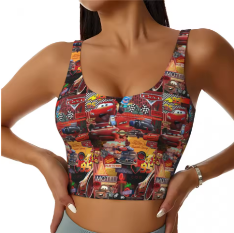 Lightning McQueen Themed Yoga Tops