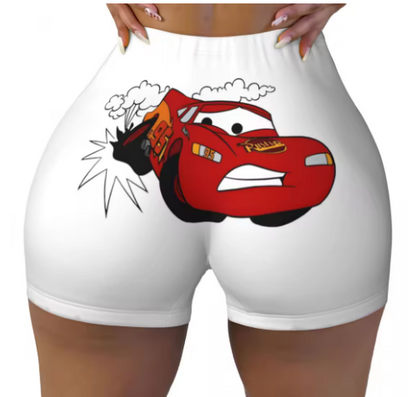 Lightning McQueen Themed Yoga Shorts