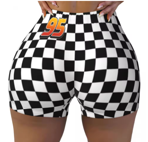 Lightning McQueen Themed Yoga Shorts