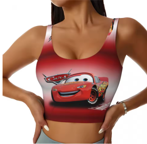 Lightning McQueen Themed Yoga Tops