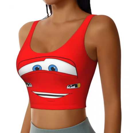 Lightning McQueen Themed Yoga Tops