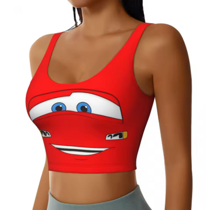 Lightning McQueen Themed Yoga Tops