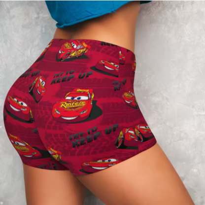 Lightning McQueen Themed Yoga Shorts