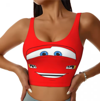 Lightning McQueen Themed Yoga Tops