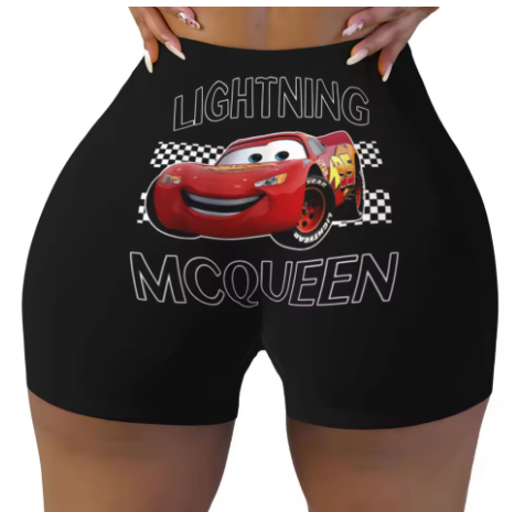 Lightning McQueen Themed Yoga Shorts