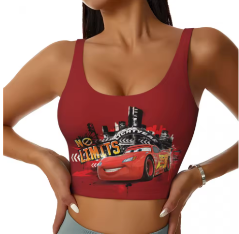 Lightning McQueen Themed Yoga Tops